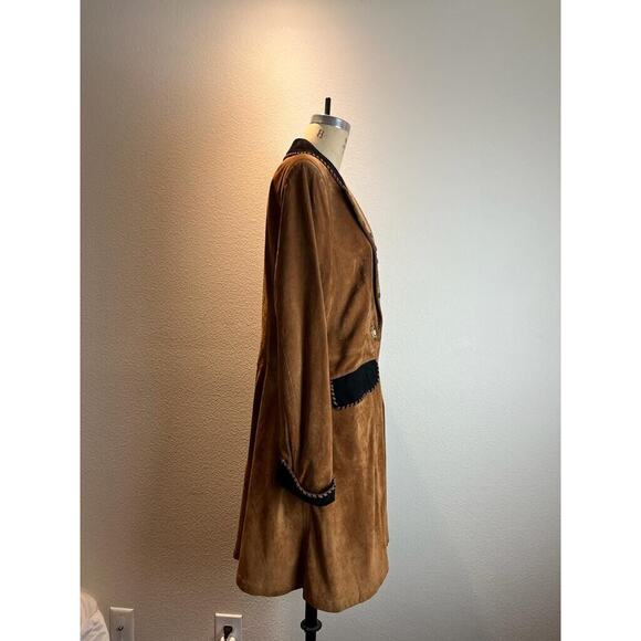 morris kaye and sons, Brown Leather Suede Coat, M - Picture 5 of 7